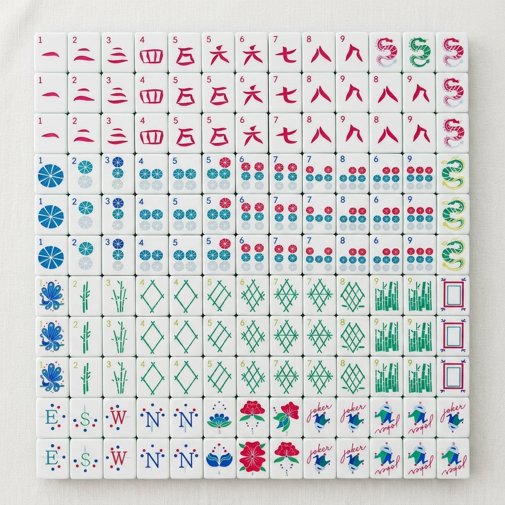 Crystal Cyan Mahjong Set — 160 Tiles