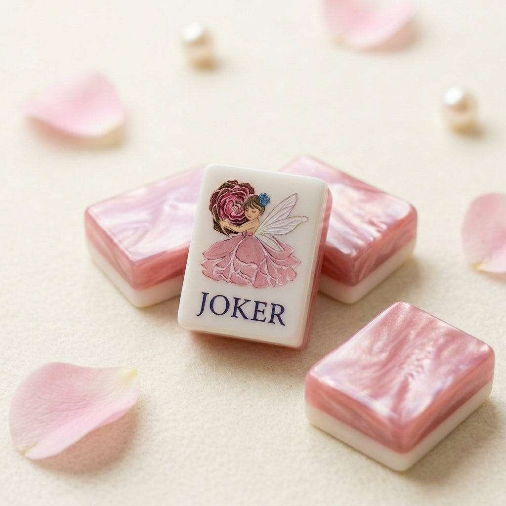 Pink Floral Mahjong Set — 160 Glossy Tiles