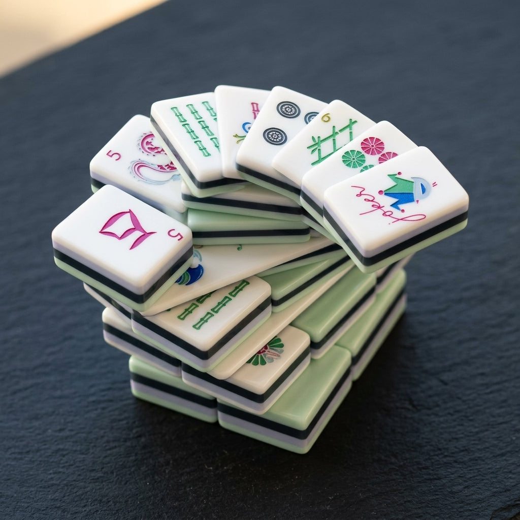 Crystal Cyan Mahjong Set — 160 Tiles