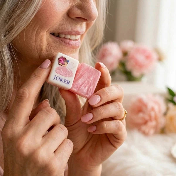 Pink Floral Mahjong Set — 160 Glossy Tiles