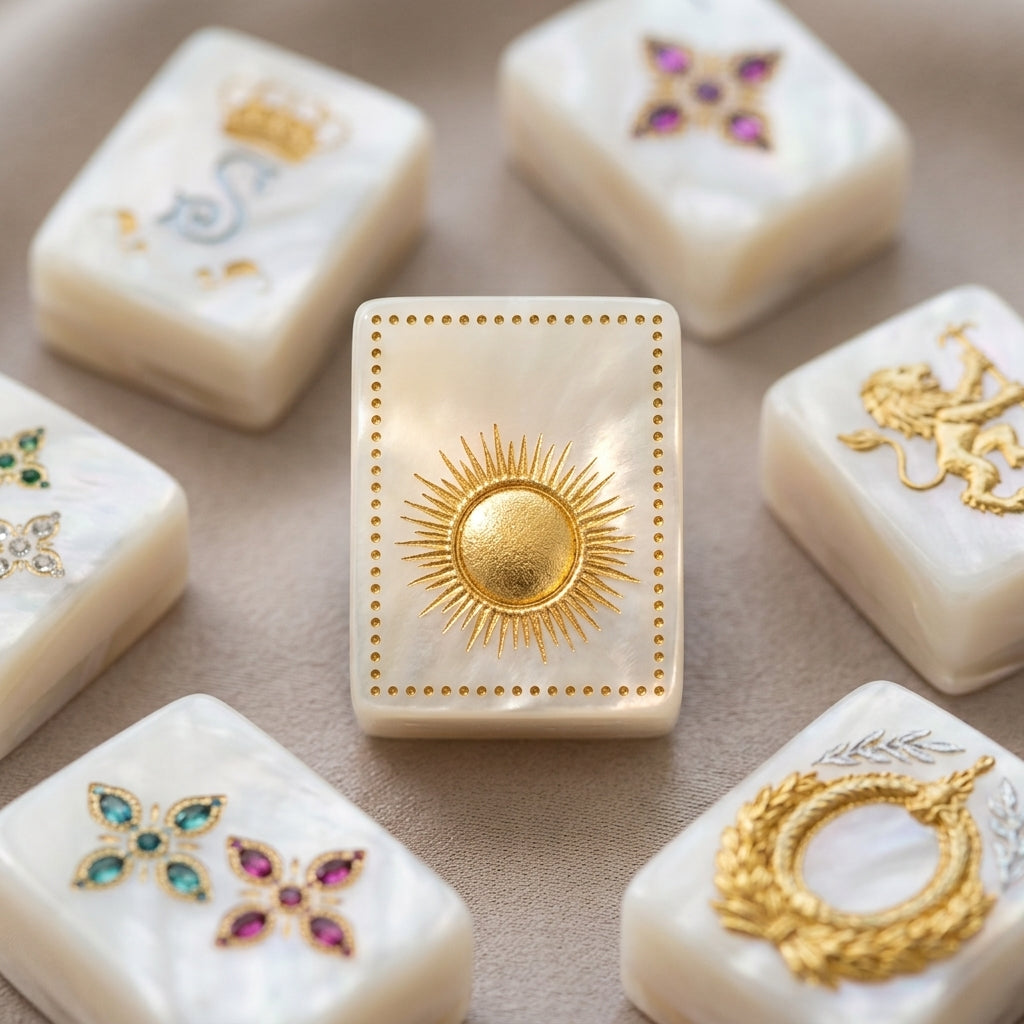 Mother-of-Pearl & Gold Mahjong — 160 Tiles