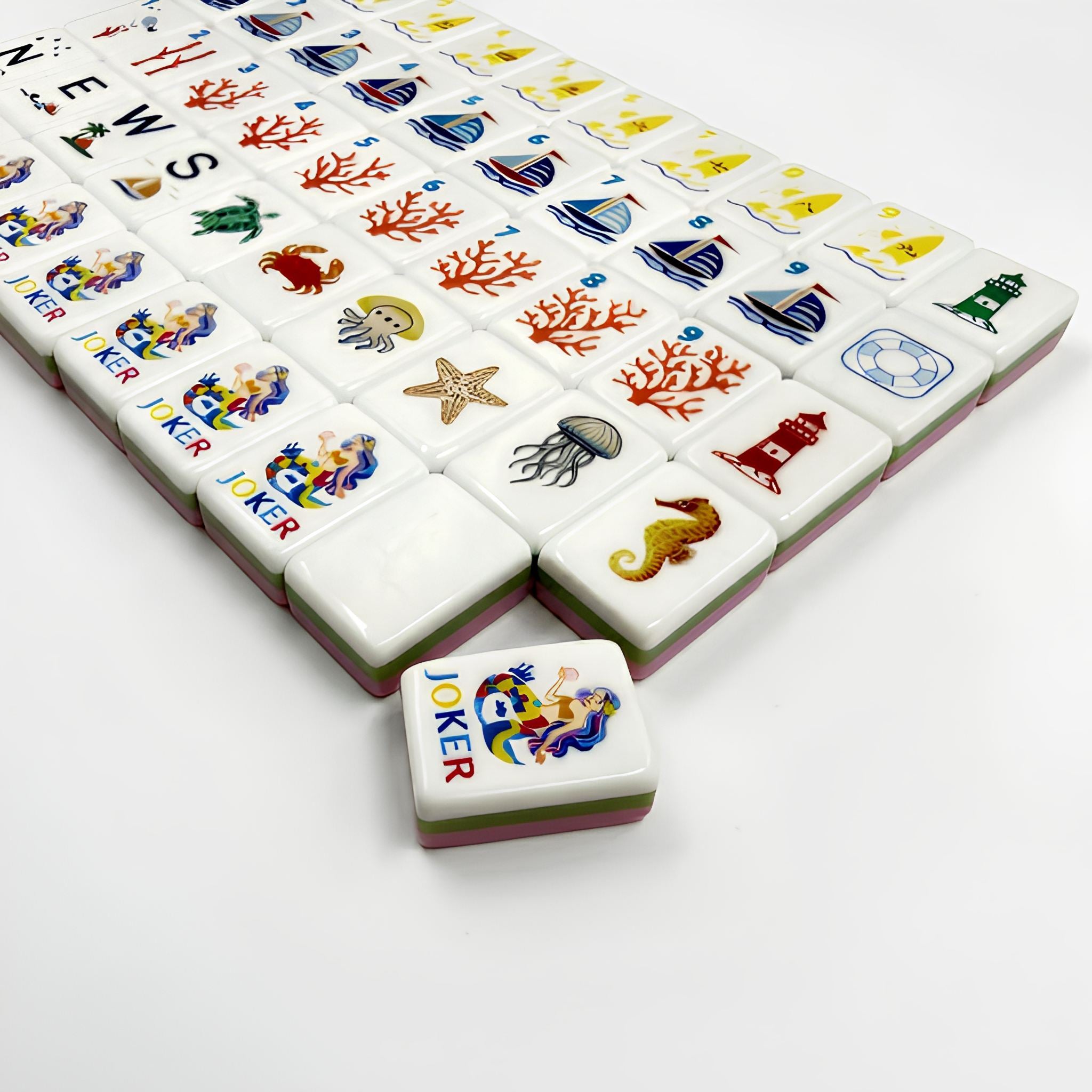 Ocean Blue Mermaid Mahjong — 160 Tiles