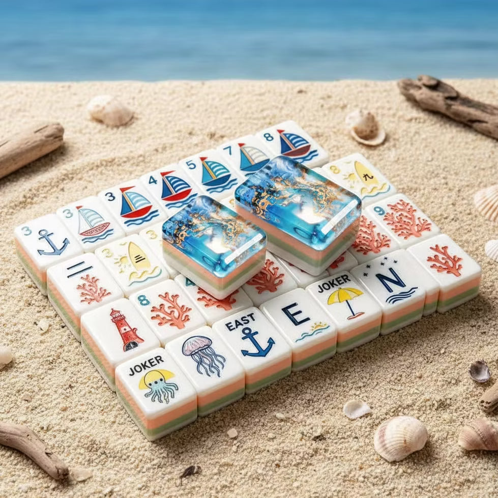 Ocean Blue Mermaid Mahjong — 160 Tiles