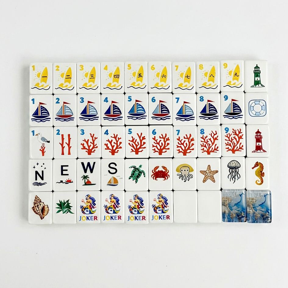 Ocean Blue Mermaid Mahjong — 160 Tiles
