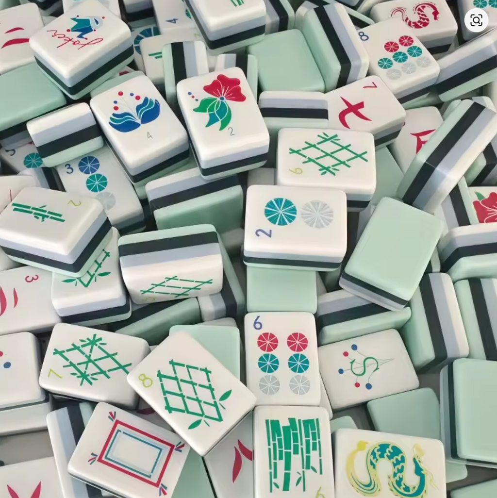 Crystal Cyan Mahjong Set — 160 Tiles