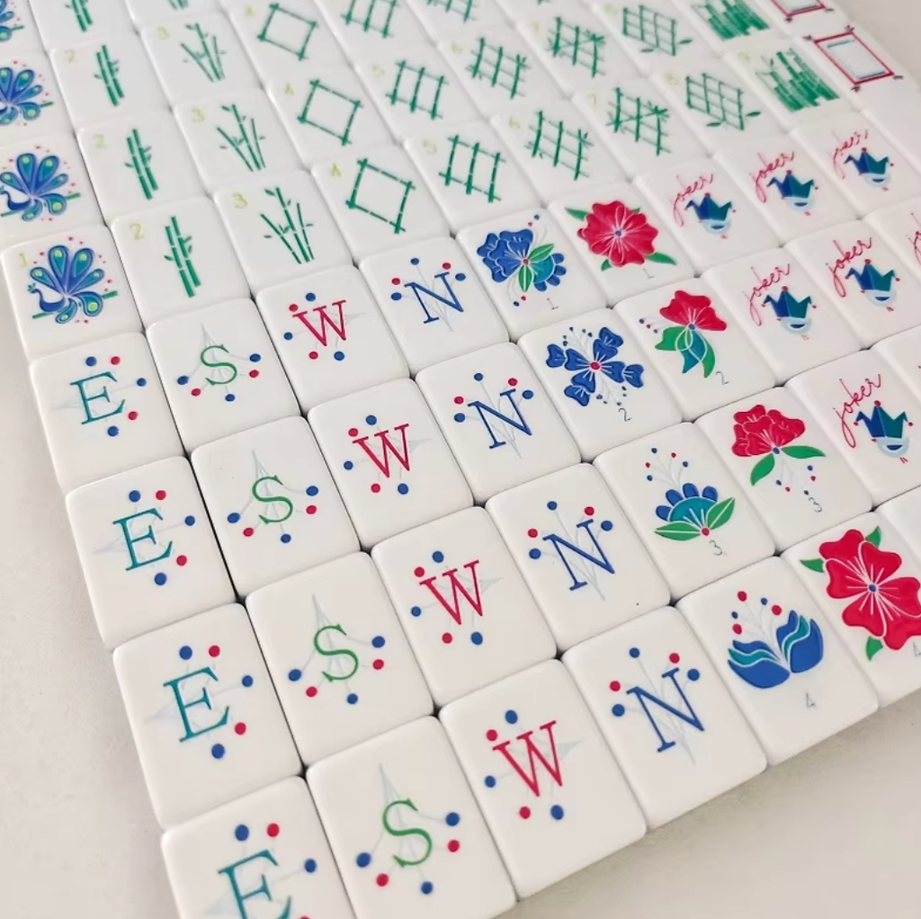 Crystal Cyan Mahjong Set — 160 Tiles