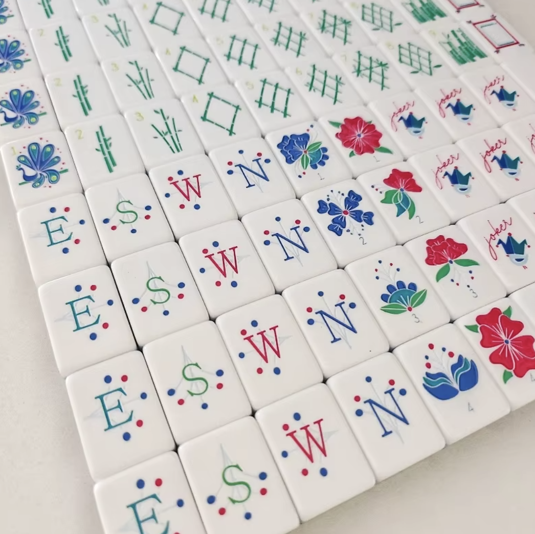 Crystal Cyan Mahjong Set — 160 Tiles