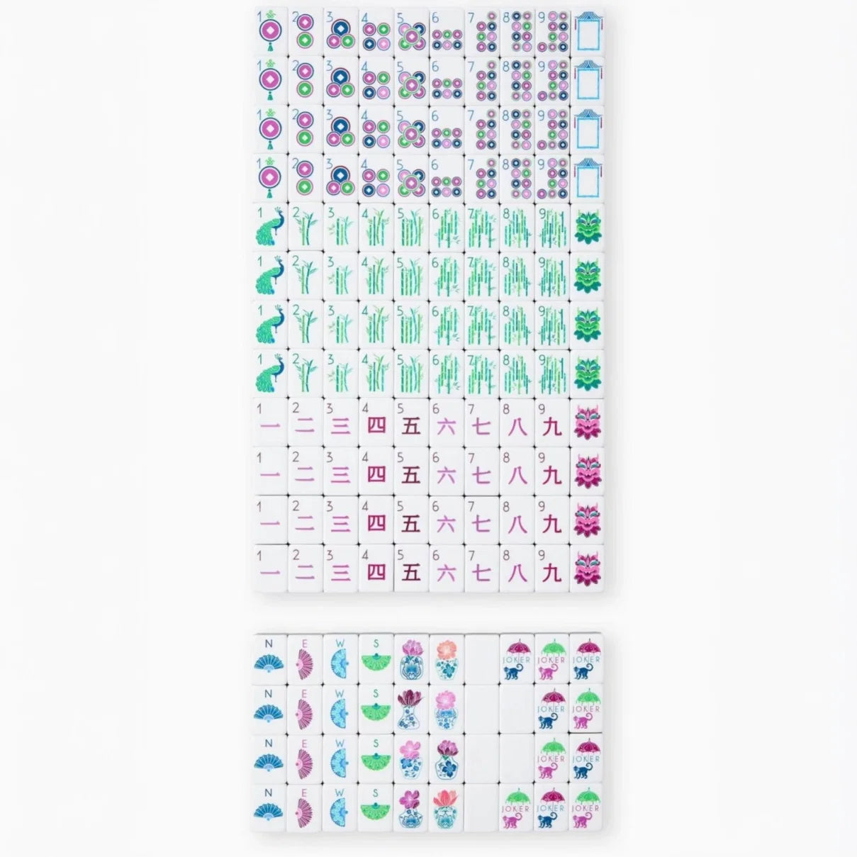Grape Floral Mahjong Set — 160 Tiles