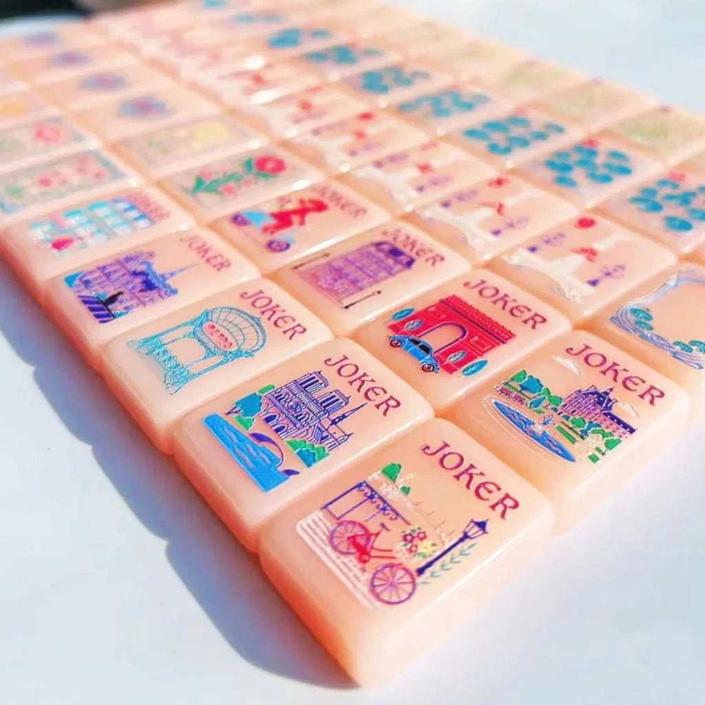 Pastel Floral Mahjong Set — 160 Tiles