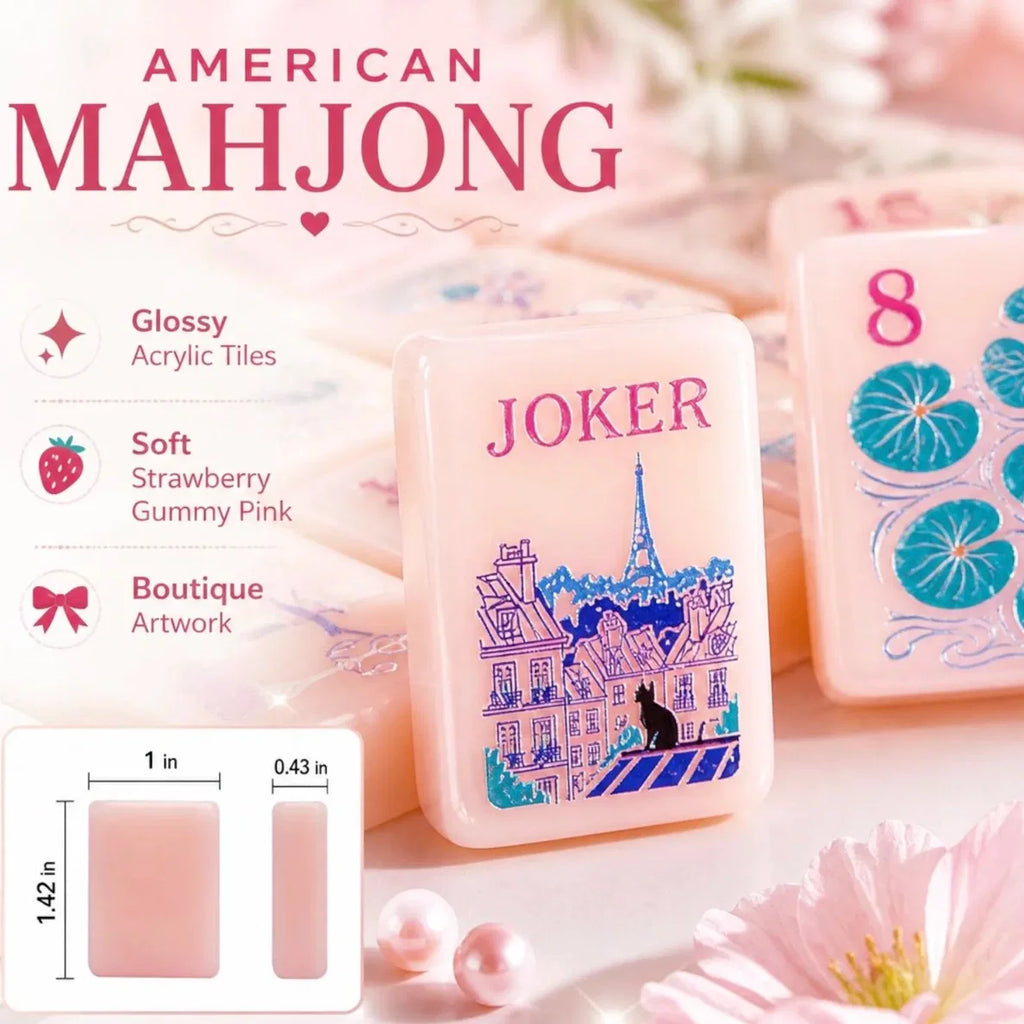 Pastel Floral Mahjong Set — 160 Tiles