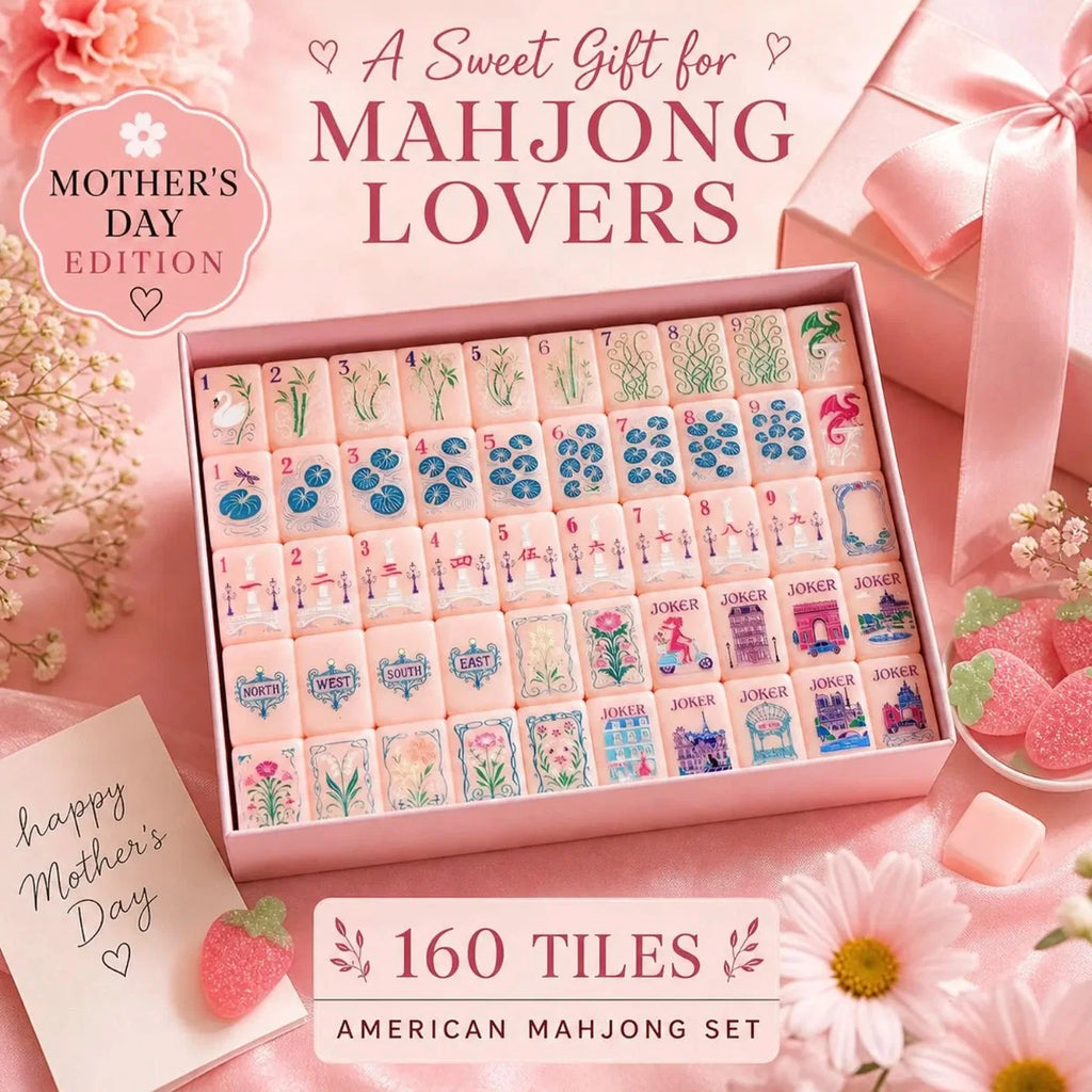 Pastel Floral Mahjong Set — 160 Tiles