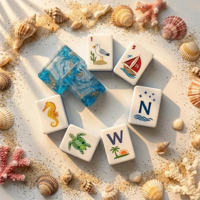 Ocean Blue Mermaid Mahjong — 160 Tiles