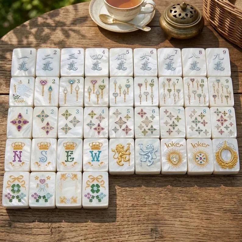 Mother-of-Pearl & Gold Mahjong — 160 Tiles