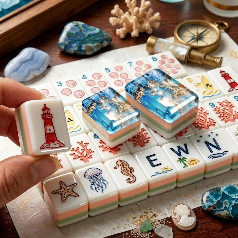 Ocean Blue Mermaid Mahjong — 160 Tiles