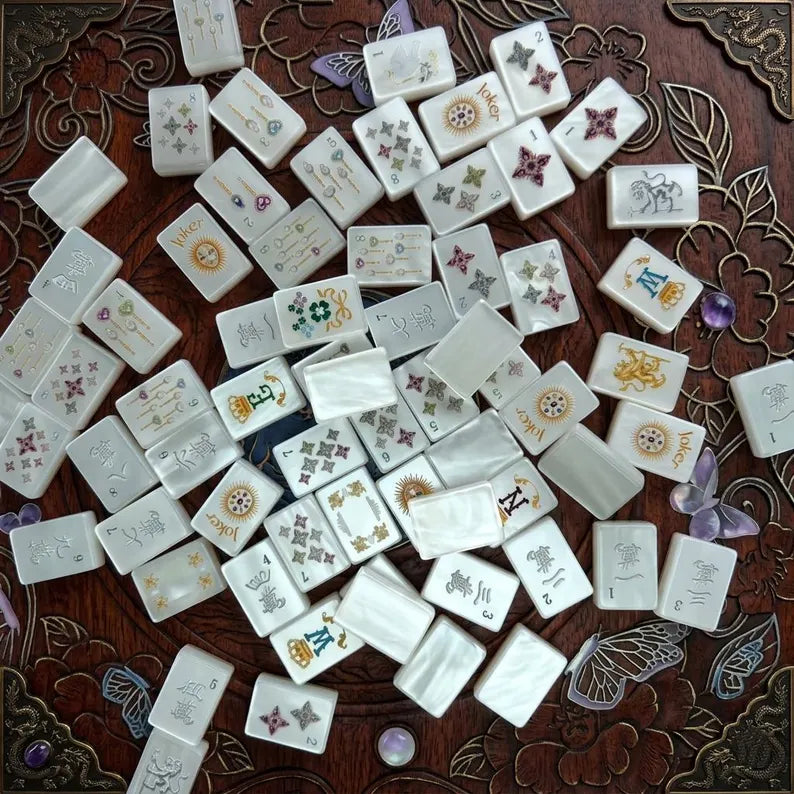 Mother-of-Pearl & Gold Mahjong — 160 Tiles
