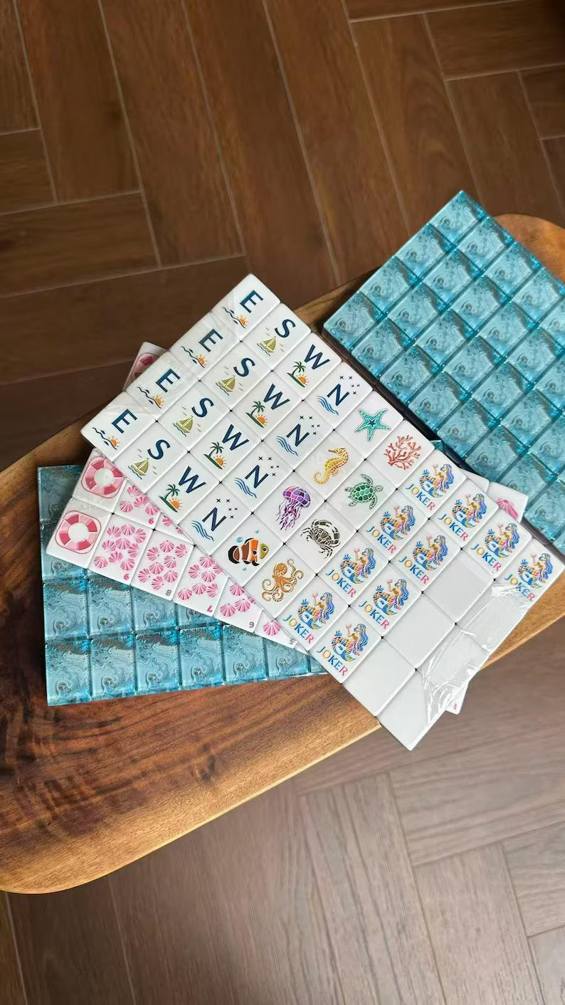Ocean Blue Mermaid Mahjong — 160 Tiles